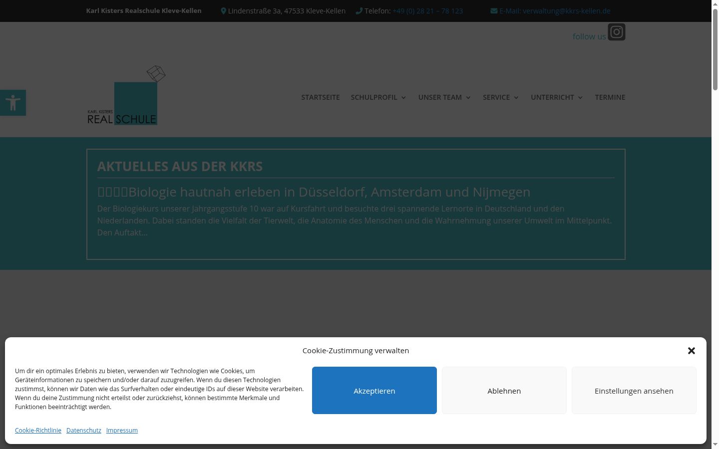Capture d'écran de la bannière de consentement affichée avant toute interaction