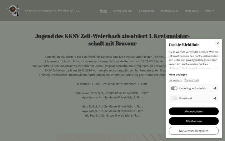 Screenshot of kksv-zell-weierbach.de