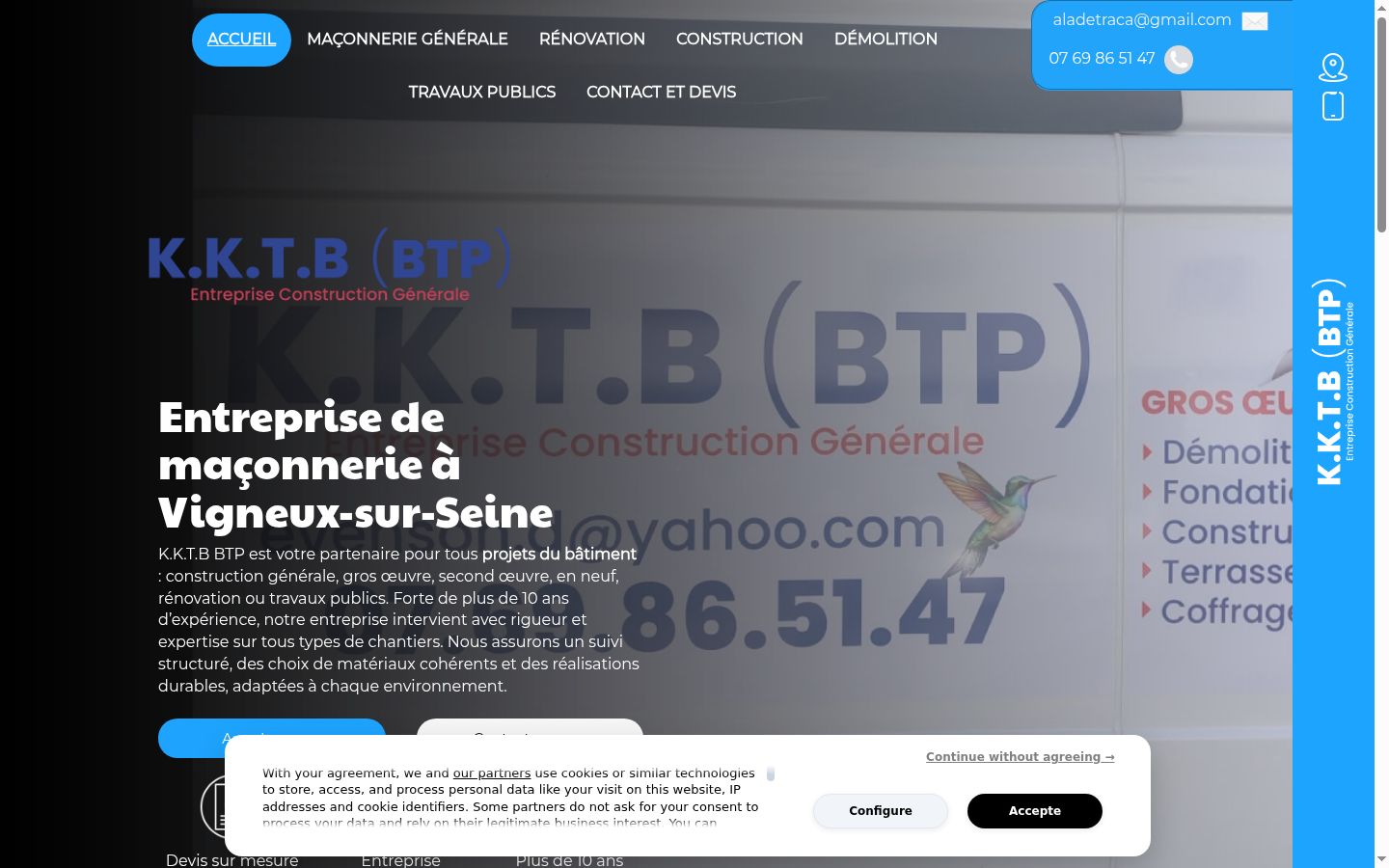 Screenshot del banner di consenso mostrato prima di qualsiasi interazione