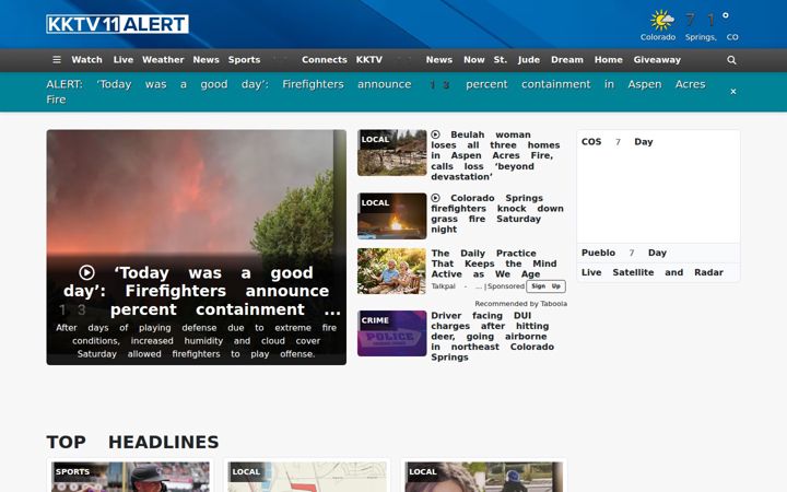 Screenshot of kktv.com