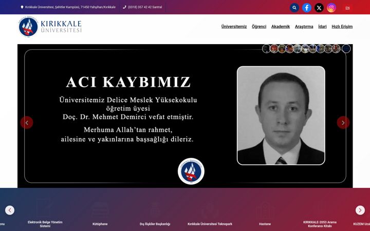 Screenshot of kku.edu.tr