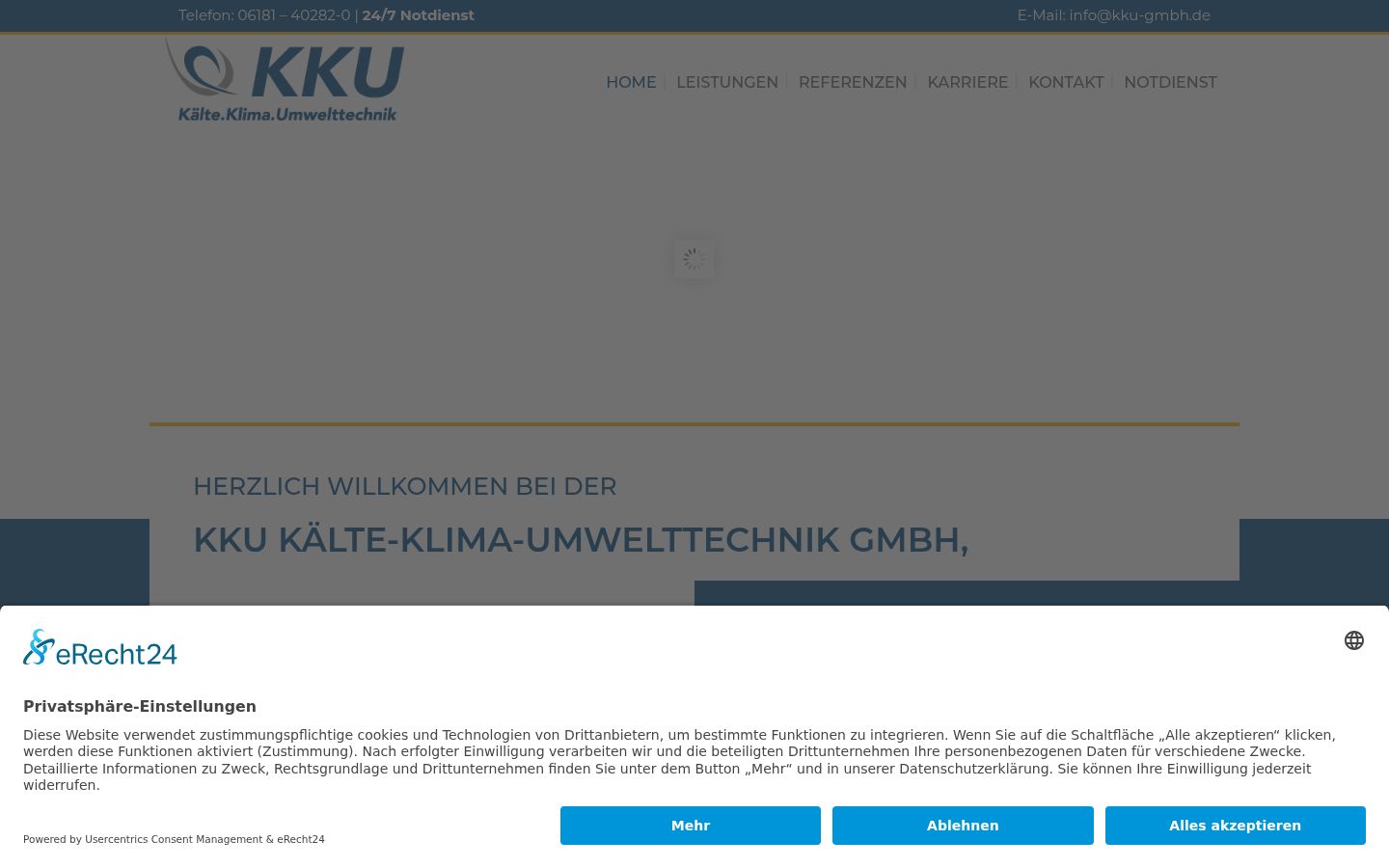Screenshot des Einwilligungsbanners vor jeglicher Interaktion