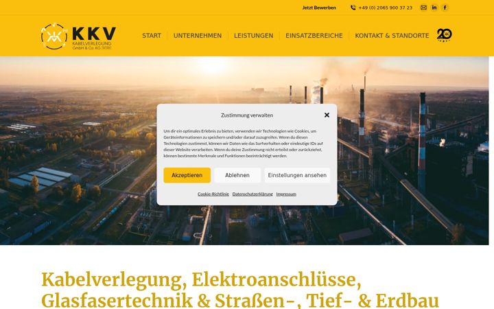 Screenshot of kkv-kabelverlegung.de