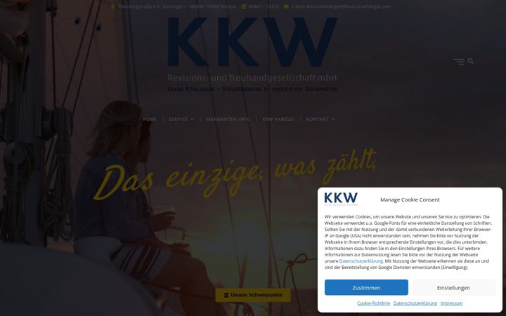 Screenshot of kkw-steuerberater-wetzlar.de