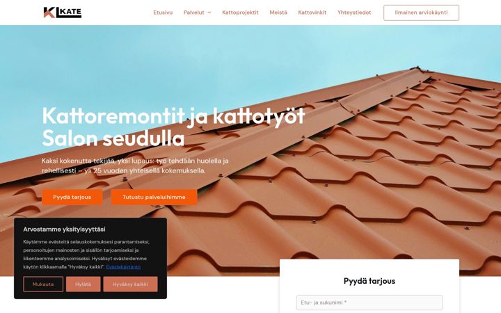 Screenshot of kl-kate.fi