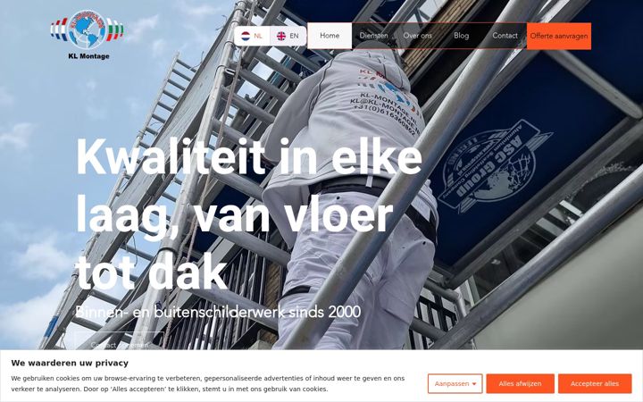 Screenshot of kl-montage.nl