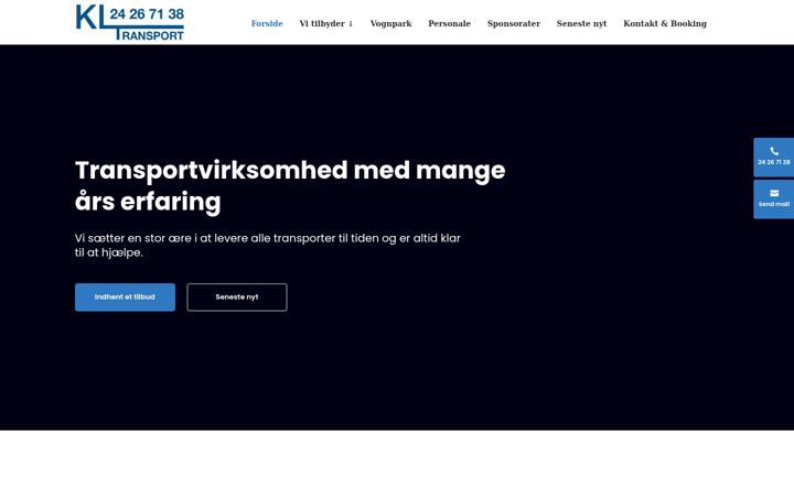Screenshot of kl-transport.dk