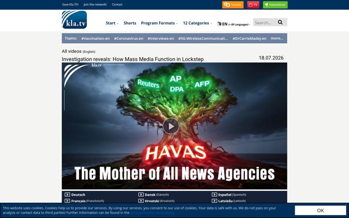 Screenshot of kla.tv