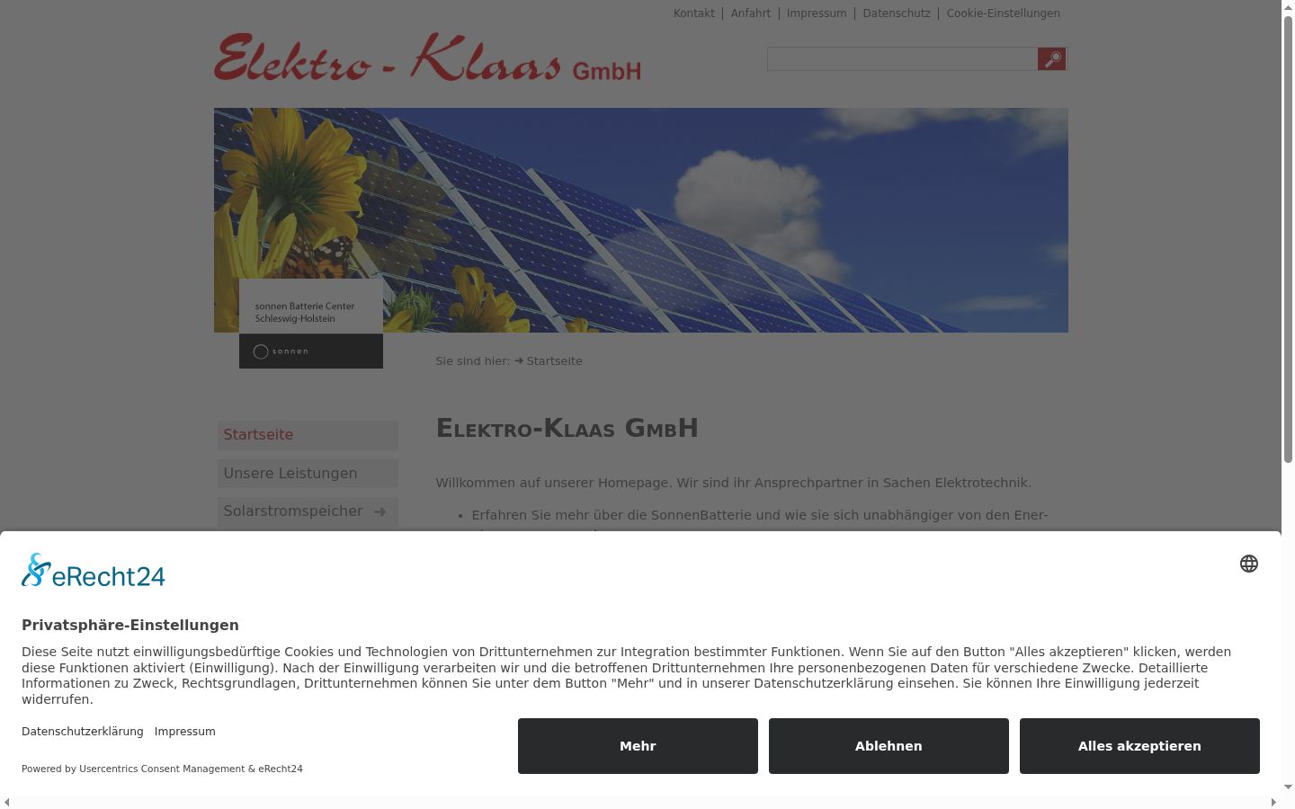 Screenshot of the consent banner shown before any interaction
