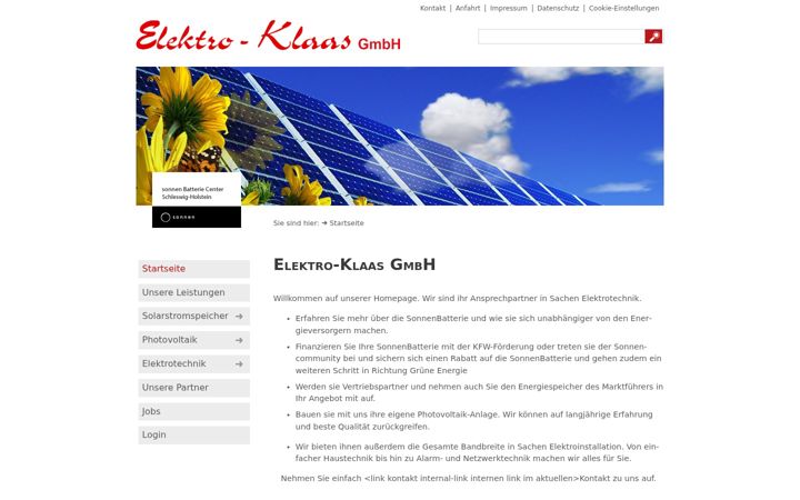 Screenshot of klaas-elektro.de