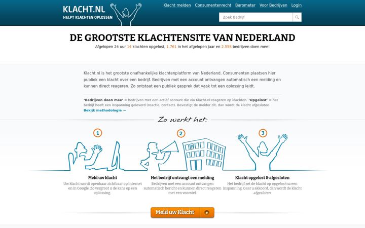 Skærmbillede af klacht.nl