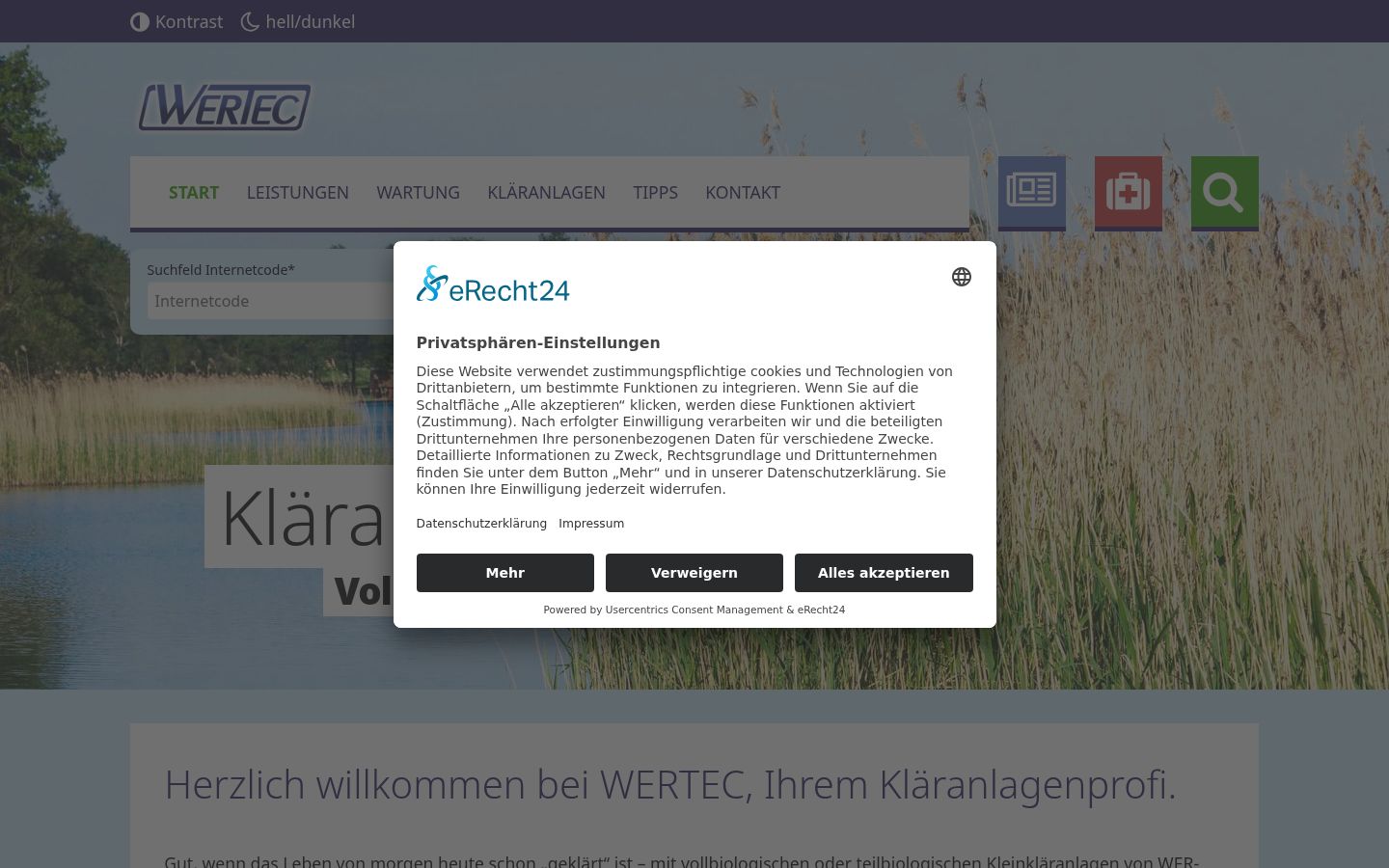 Screenshot of the consent banner shown before any interaction