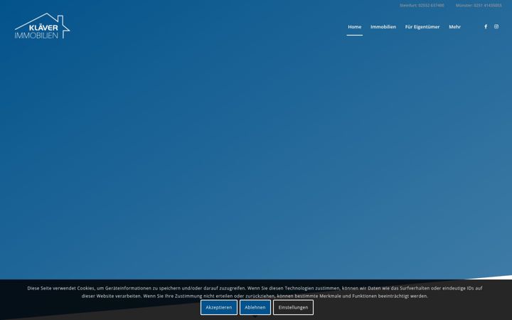 Screenshot of klaever-immobilien.de