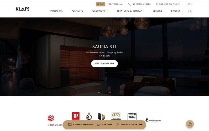 Screenshot of klafs.at