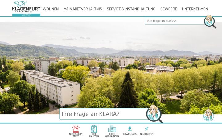 Screenshot του klagenfurt-wohnen.at