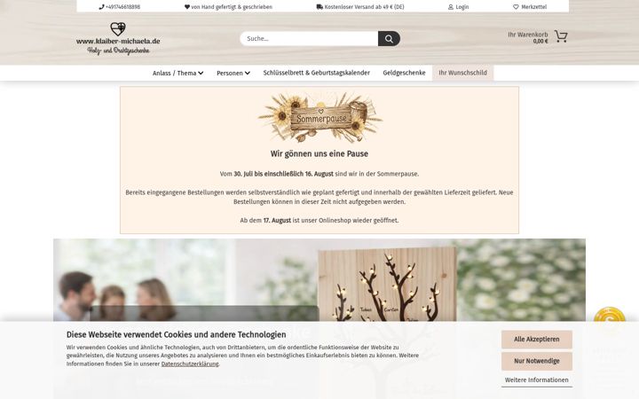 Screenshot of klaiber-michaela.de
