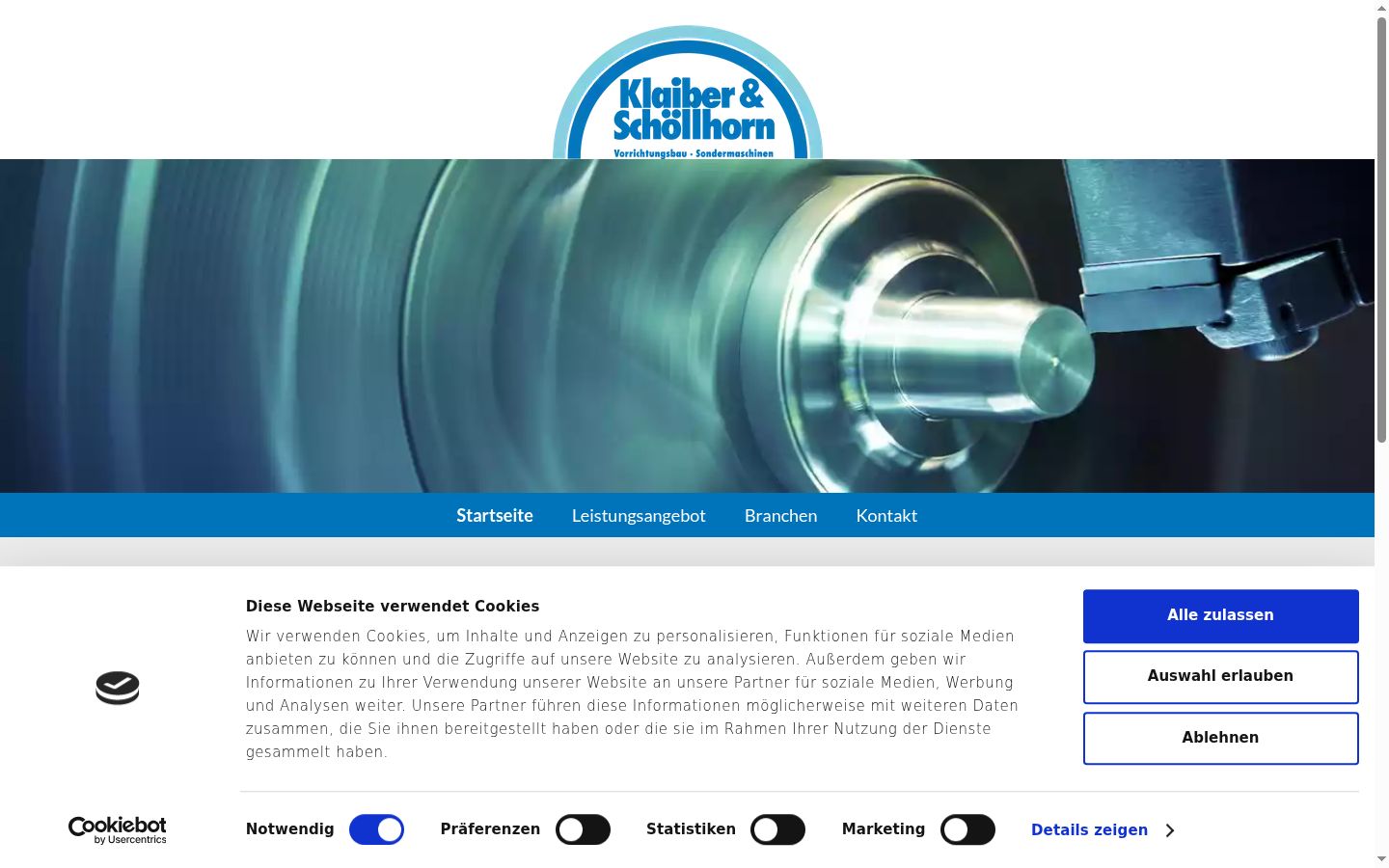 Screenshot del banner di consenso mostrato prima di qualsiasi interazione