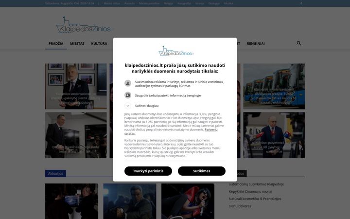 Screenshot of klaipedoszinios.lt
