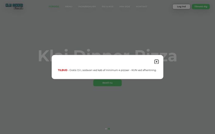 Screenshot of klaipizza.dk