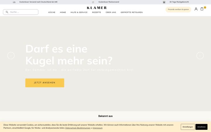 Screenshot of klamer-kitchen.com