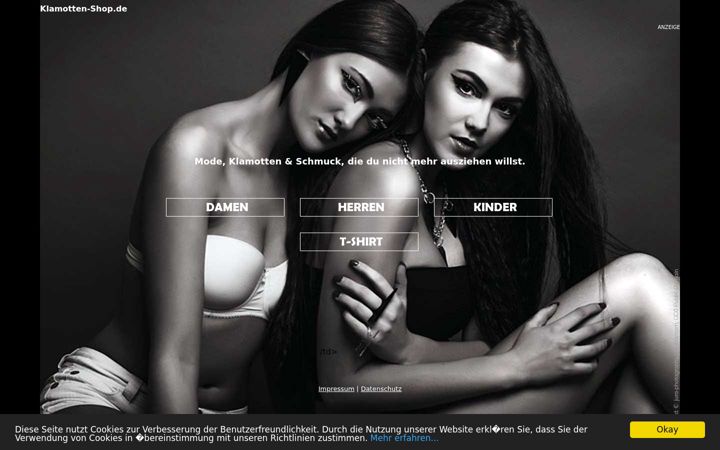Screenshot of klamotten-shop.de