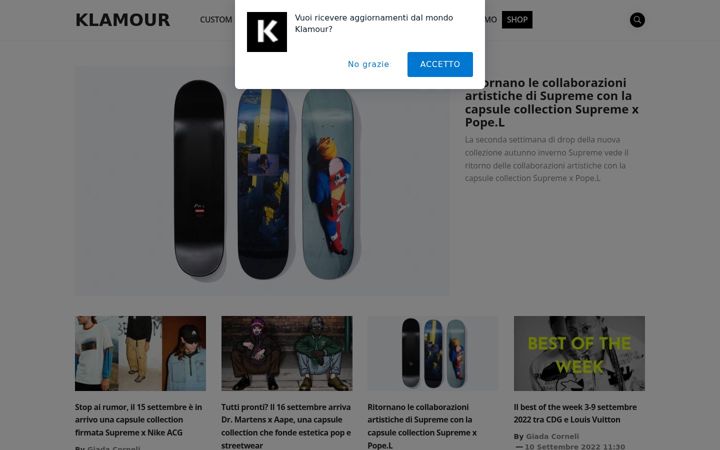 Screenshot of klamour.it
