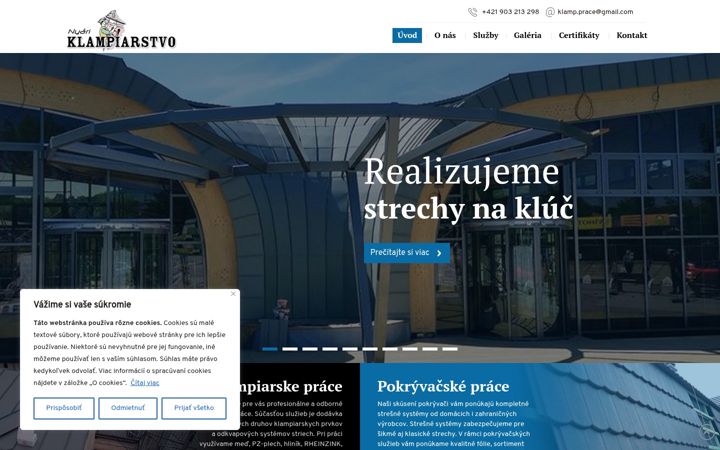 Screenshot of klampiarstvonyari.sk