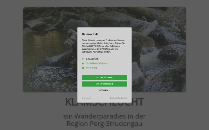 Screenshot of klamschlucht.at
