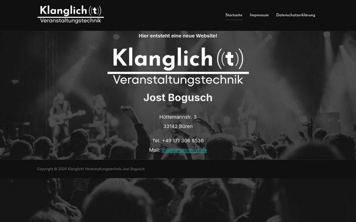 Skärmbild av klanglicht-vt.de