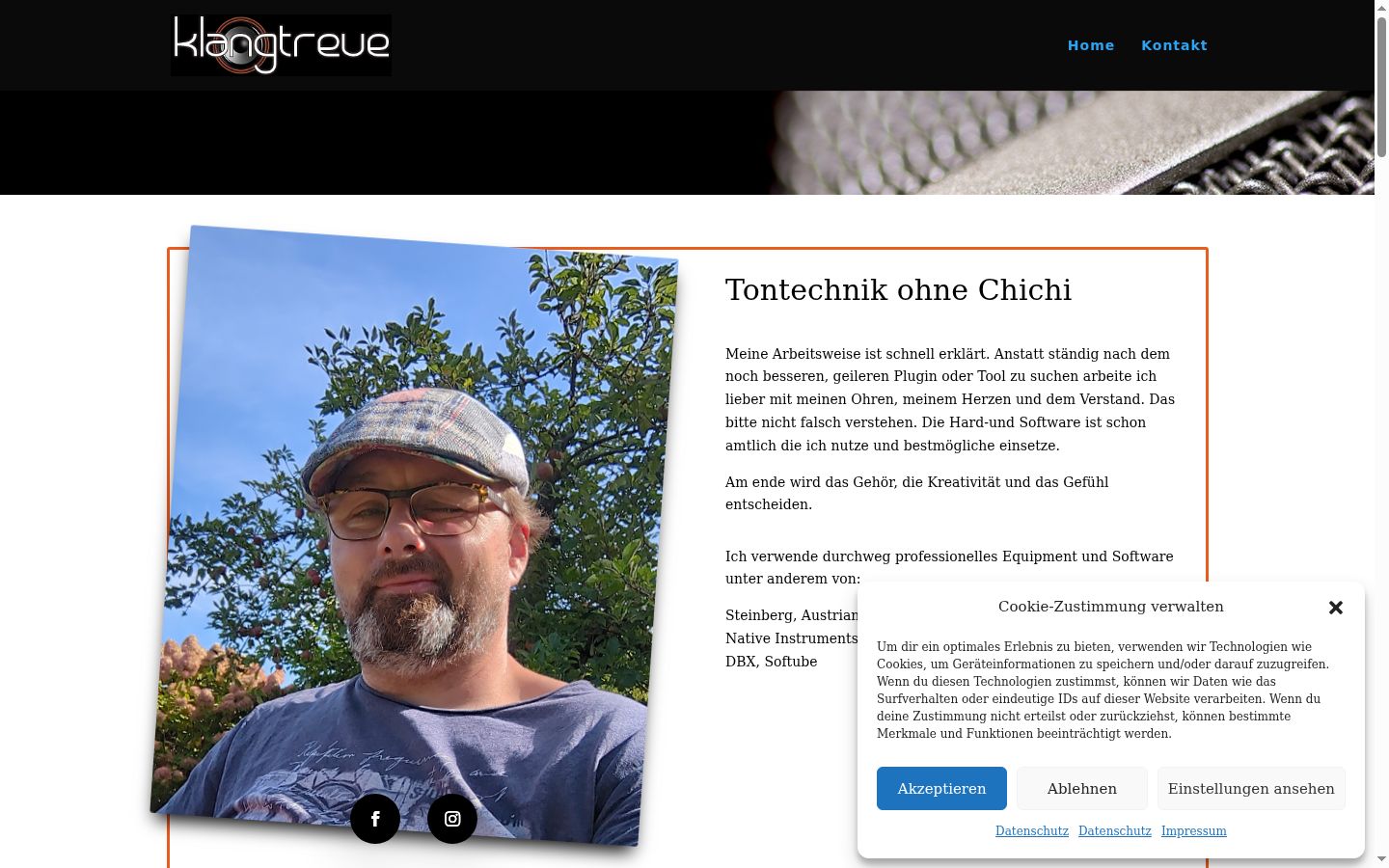 Screenshot des Einwilligungsbanners vor jeglicher Interaktion