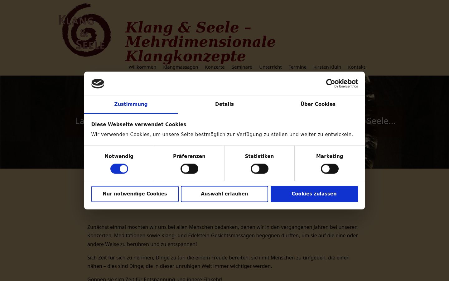 Screenshot of the consent banner shown before any interaction