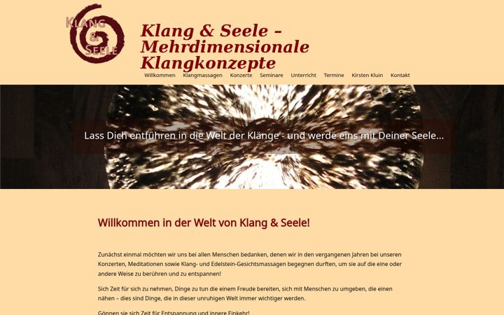 Screenshot of klangundseele.de