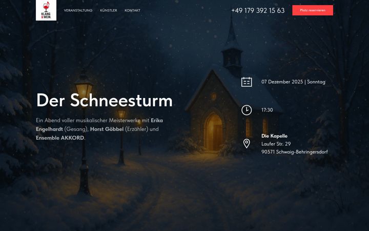 Screenshot of klangundwein.de