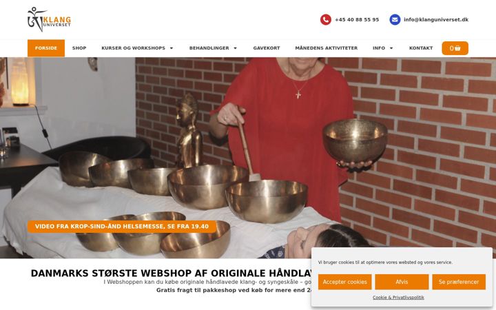 Screenshot of klanguniverset.dk