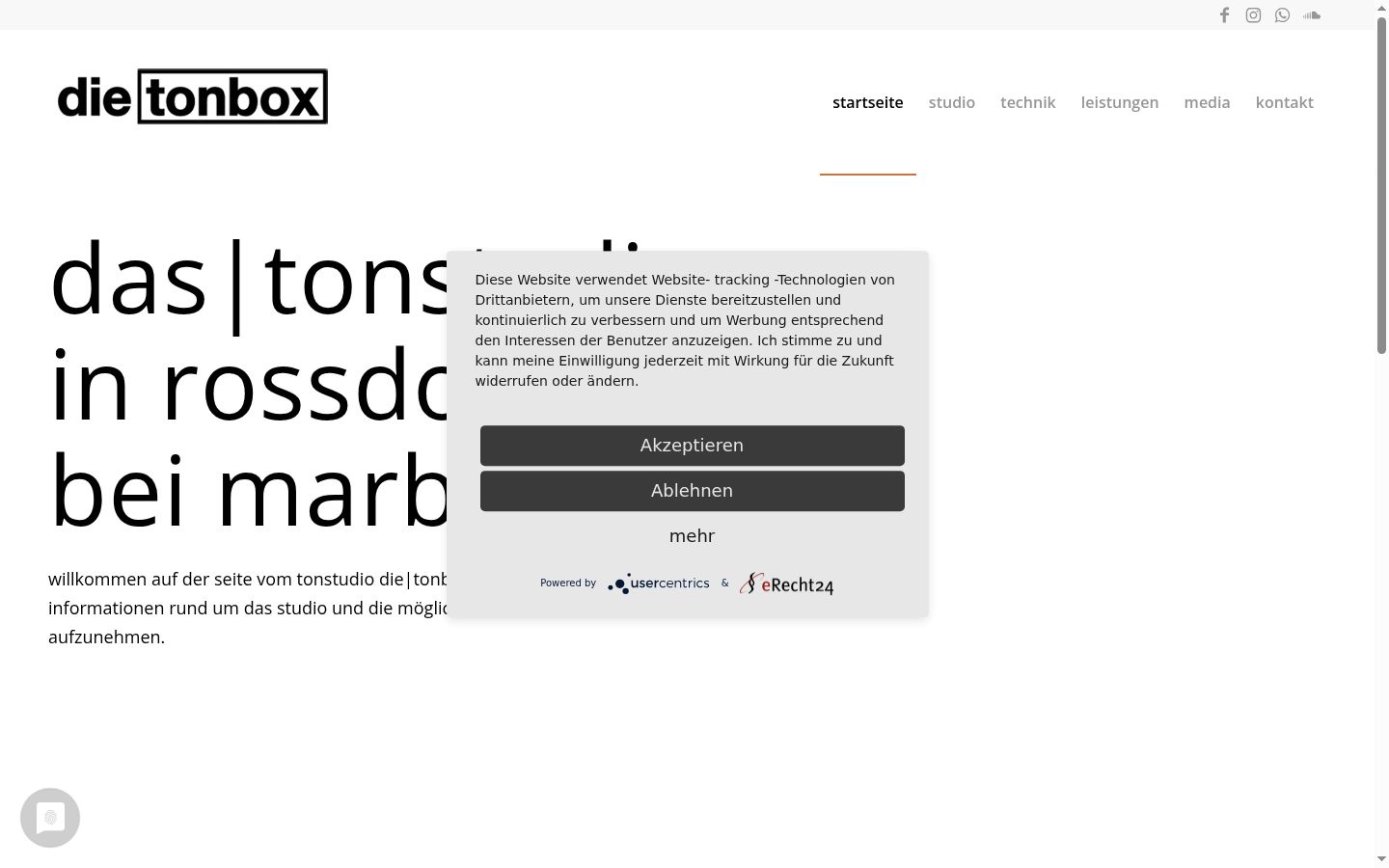 Screenshot of the consent banner shown before any interaction