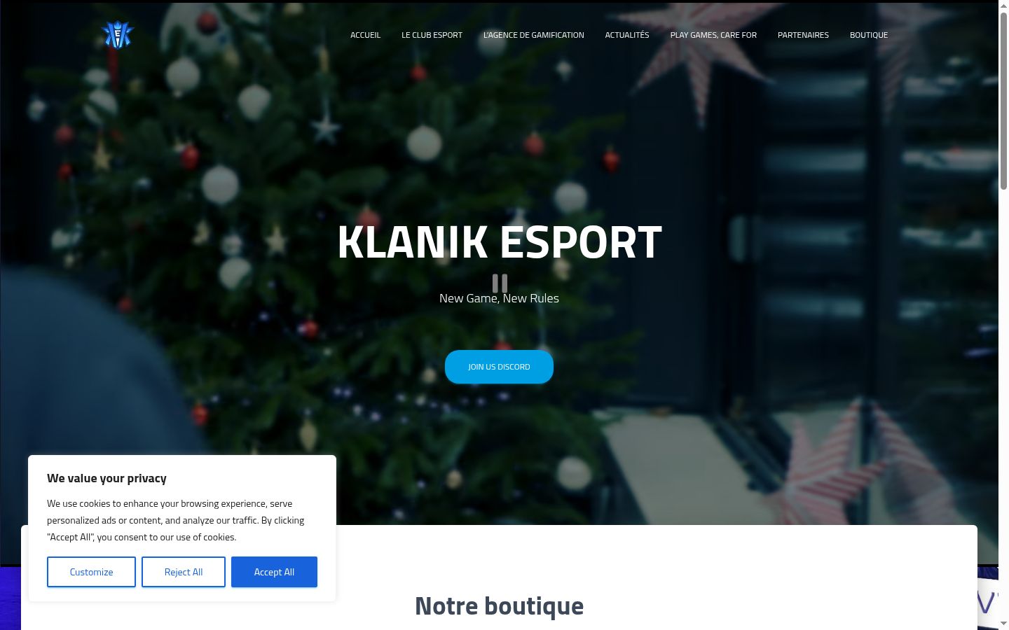 Screenshot του banner συγκατάθεσης που εμφανίστηκε πριν από οποιαδήποτε αλληλεπίδραση