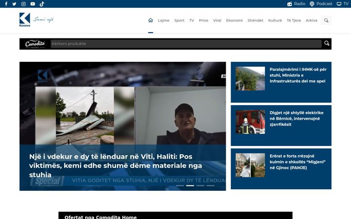 Screenshot of klankosova.tv