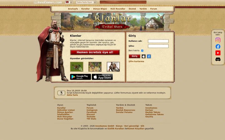 Screenshot of klanlar.org