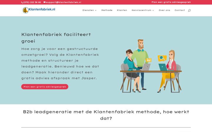 Screenshot of klantenfabriek.nl