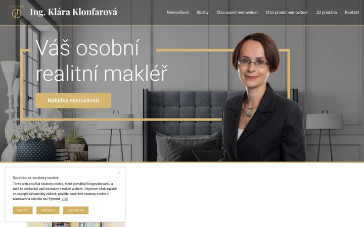 Screenshot of klara-klonfarova.cz