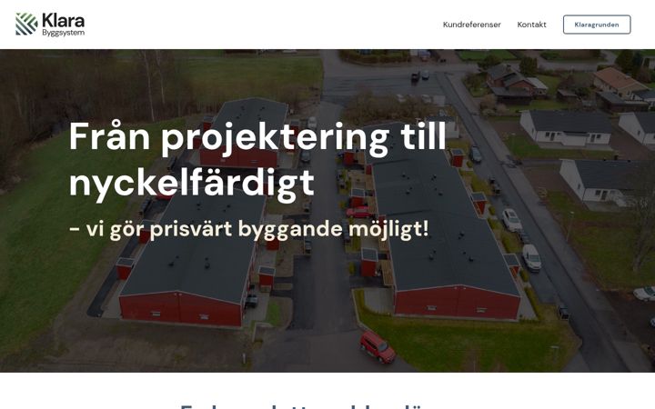 Screenshot of klarabyggsystem.se