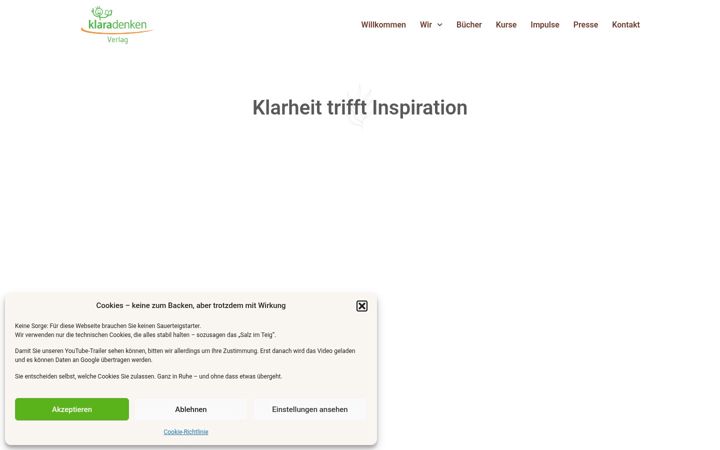 Screenshot of klaradenken-verlag.ch