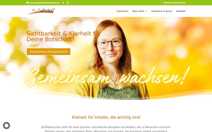 Screenshot of klarakterstark.de
