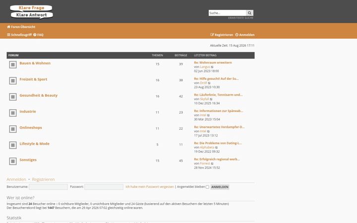 Screenshot of klare-frage-klare-antwort.com