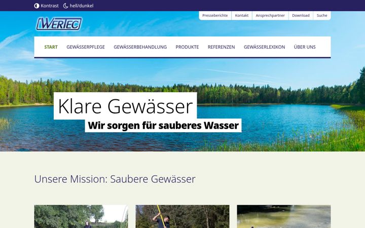 Screenshot of klare-gewaesser.de