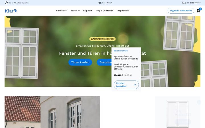 Screenshot of klarfenster.de