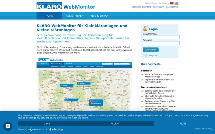 Screenshot of klaro-webmonitor.de