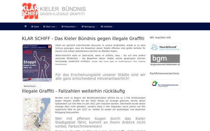 Screenshot of klarschiff-kiel.de