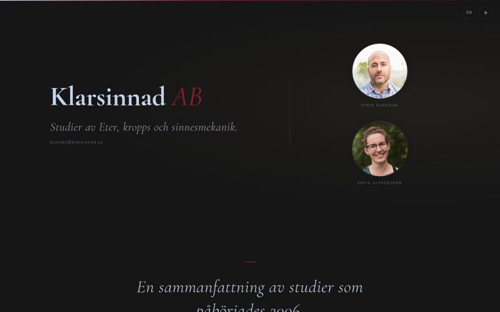 Captura de ecrã de klarsinnad.se