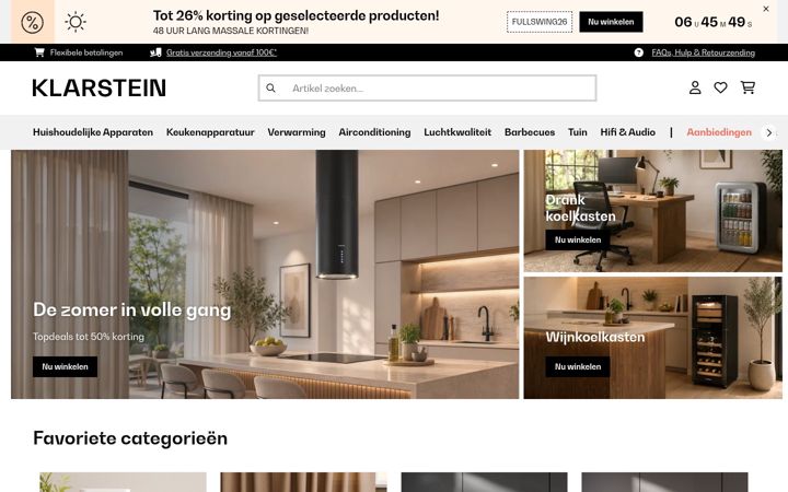 Screenshot of klarstein.nl